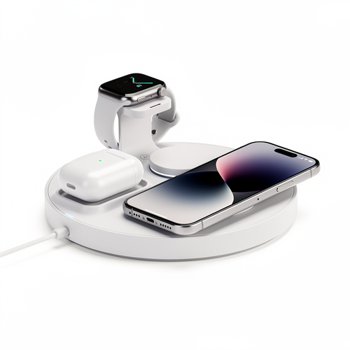 Cargador Inalámbrico MagCharge Pro 3 en 1 sobre fondo blanco - vista principal