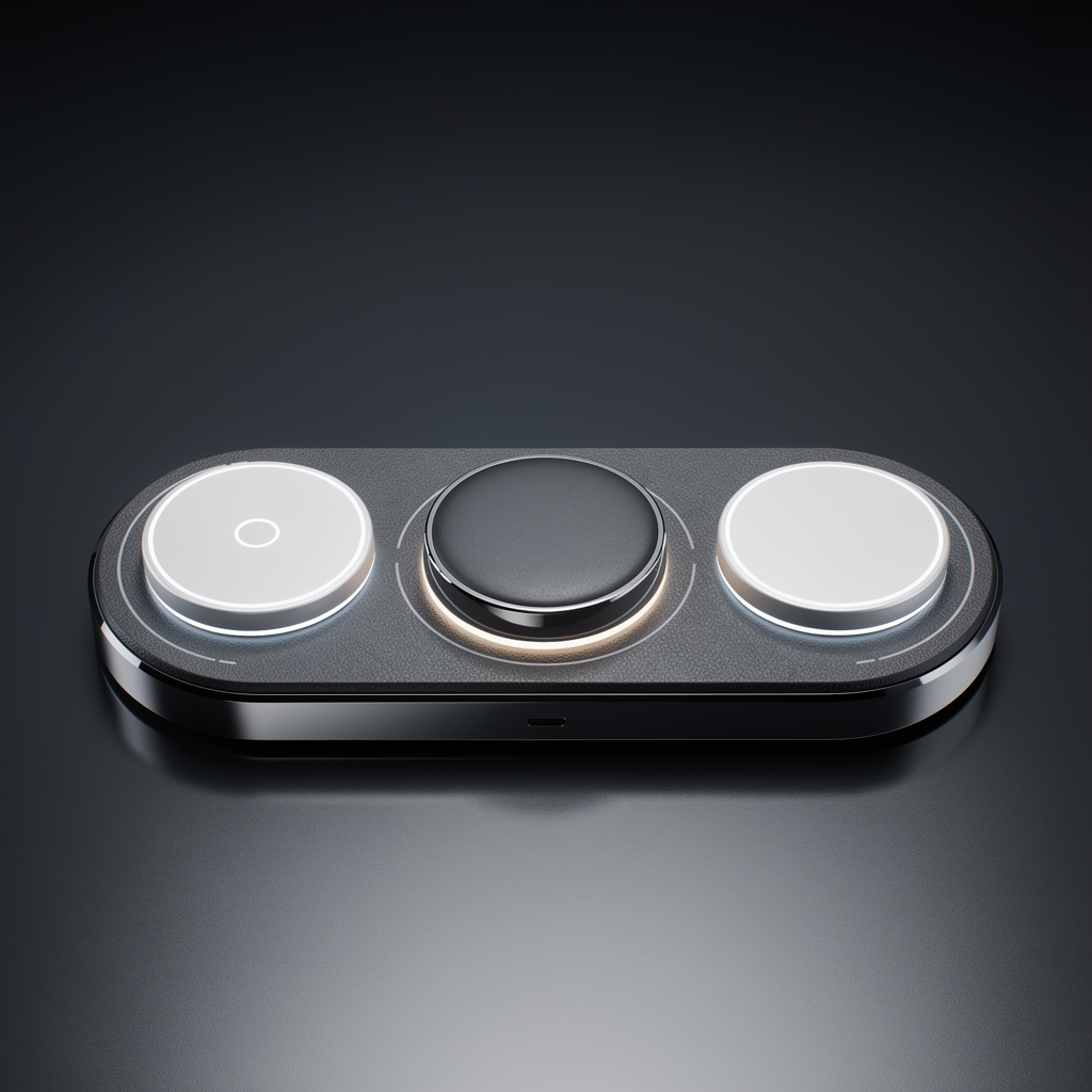 Detalle de las 3 zonas de carga magnética del MagCharge Pro - tecnología inalámbrica